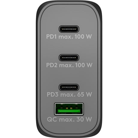 Caricabatterie rapido multiporta USB-C PD Goobay (100 W) (nero)