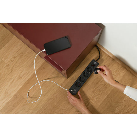 Brennerstuhl ecolor Ciabatta a 4 vie con 2 connessioni di ricarica USB, ciabatta (nero, 2x USB-C)