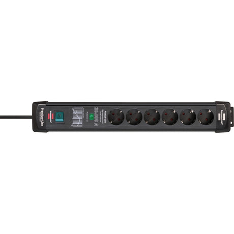 Protezione contro le sovratensioni Brennerstuhl premium-line 26000a 6 vie nero 1,8 m h05vv-f 3g1,5
