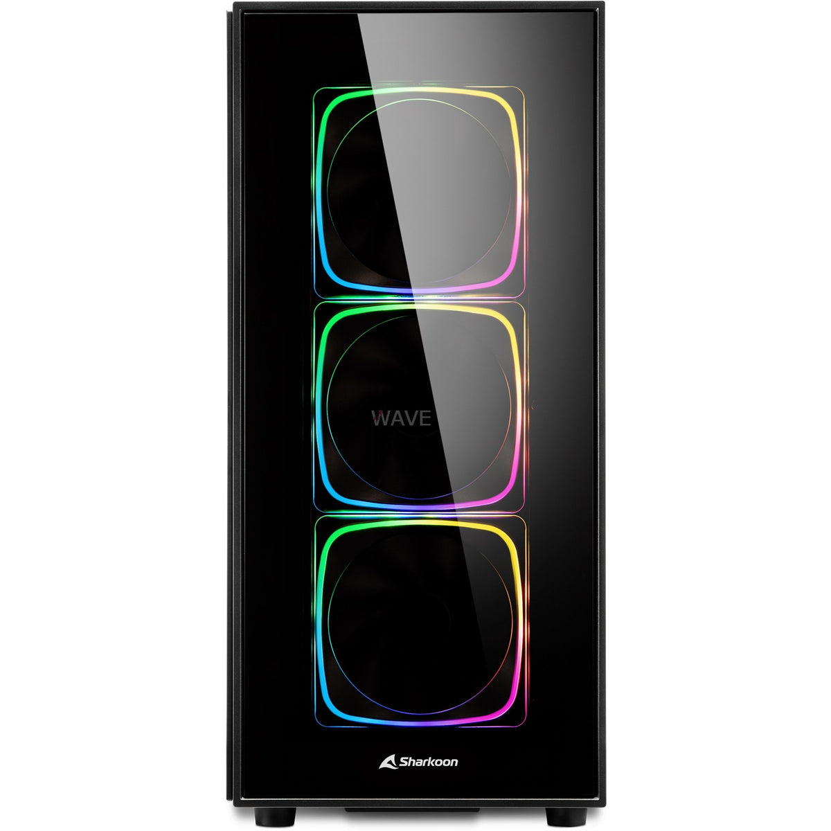 Custodia Midi Tower Sharkoon TG6 RGB (nero | 4x USB-A | RGB | vetro temperato)