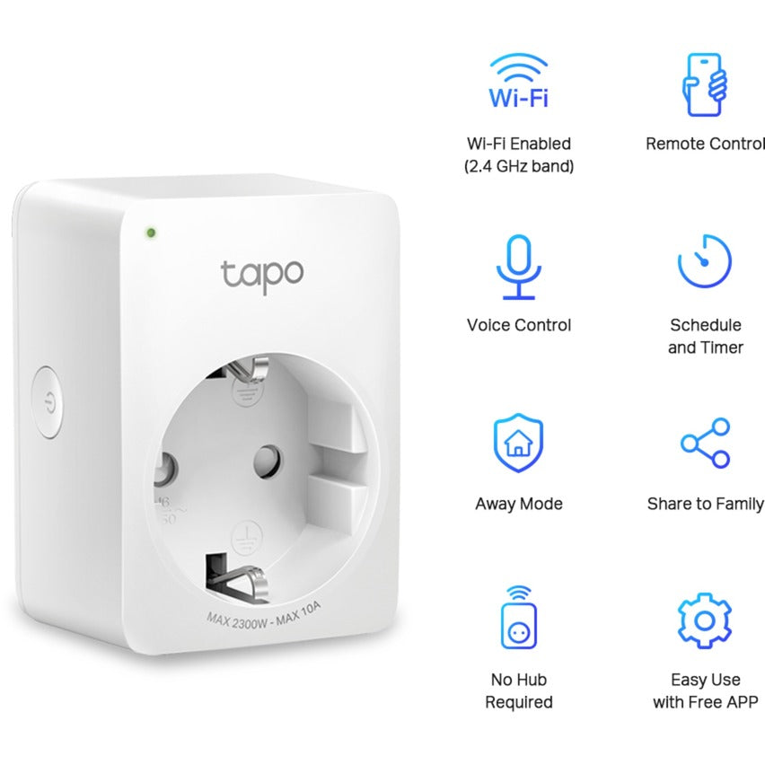 TP-Link Tapo P100 Mini Smart WiFi Presa (4 Pezzi) Presa Switch (Bianco, 4 Pezzi)
