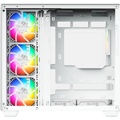 Xyz pc gear tesseract x custodia midi tower (bianco | 2x USB-A | 1x USB-C | vetro temperato)