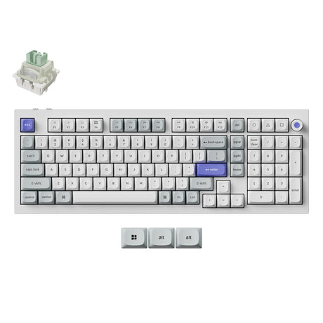 Keychron q5 he tastiera con interruttore magnetico 8k (bianca, layout us (qwerty), lime ultraveloce, 96%, led rgb, osa double-shot pbt, hot swap, manopola)