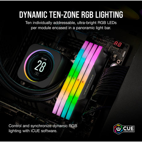 Corsair Vengeance RGB 32 GB DDR5-6000 (2x 16 GB) RAM (nero, cmh32gx5m2b6000c30, xmp 3.0)
