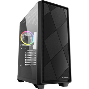 Custodia midi tower Sharkoon vs8 rgb nera (nera | 2x usb-a | 1x usb-c | rgb | vetro temperato)