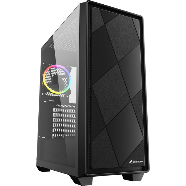 Custodia midi tower Sharkoon vs8 rgb nera (nera | 2x usb-a | 1x usb-c | rgb | vetro temperato)