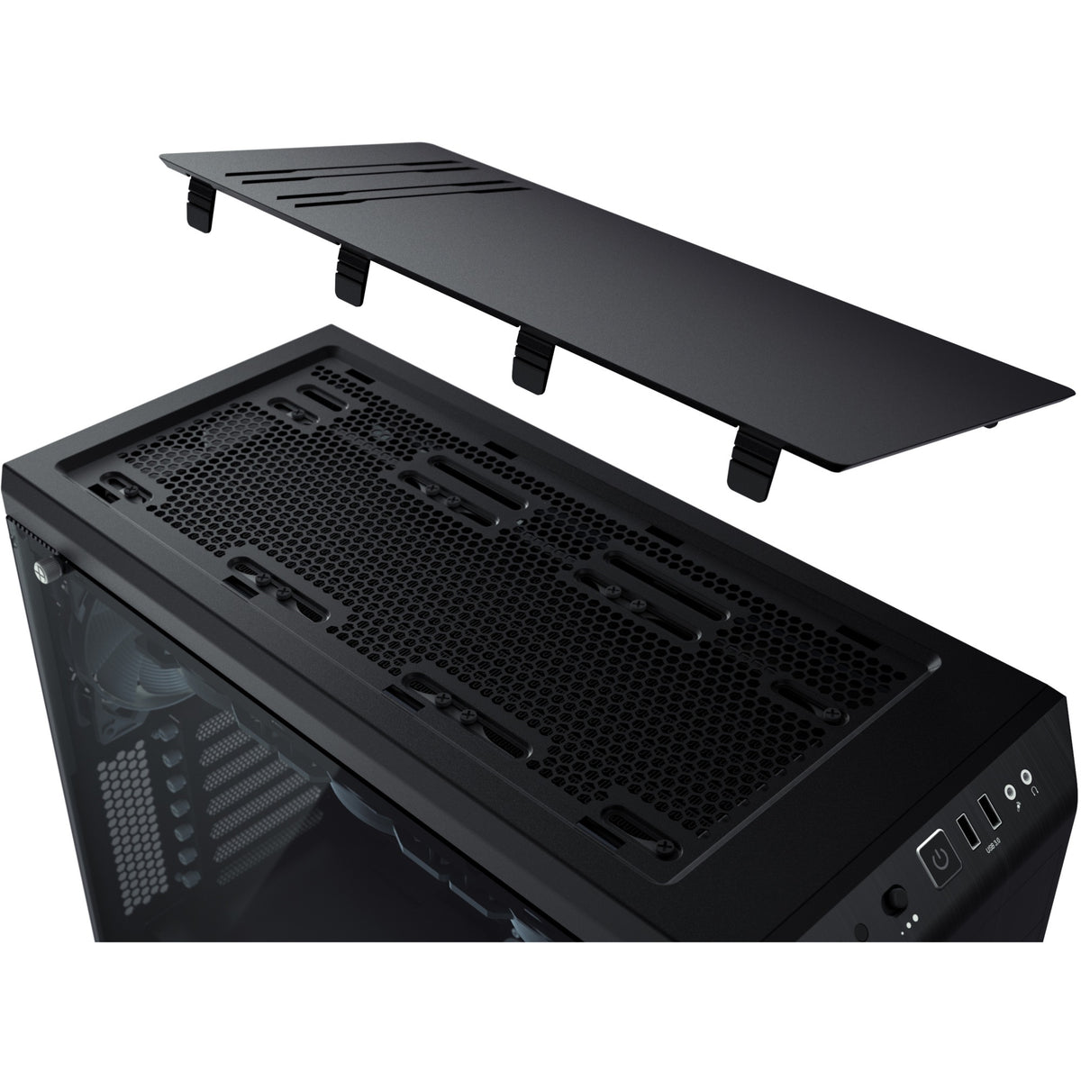 Silenzio! custodia midi tower pure base 600 window (nera | 2x USB-A | vetro temperato)