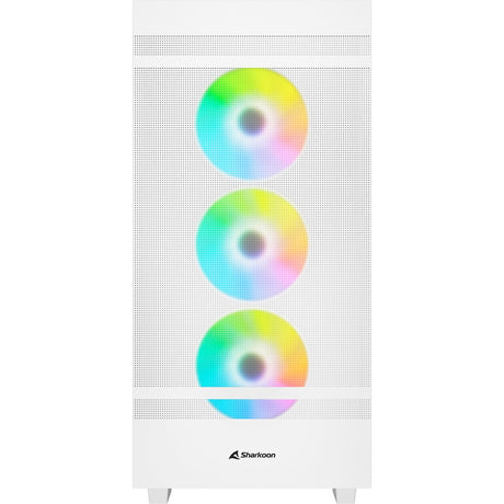 Custodia midi tower Sharkoon Rebel C50 RGB bianca (bianco | 2x USB-A | 1x USB-C | RGB | vetro temperato)
