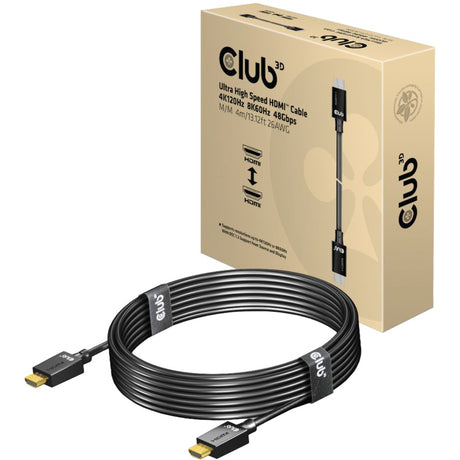 Cavo Club 3D HDMI 2.1 maschio-maschio ad altissima velocità (nero, 4 metri, 4K 120Hz, 8K 60Hz, 48Gbps)