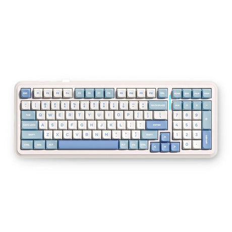 Tastiera meccanica Mchose k99 v2 con montaggio su guarnizione wireless (bianca, layout americano (qwerty), kailh box icy creamsicle, 99%, rgb, copritasti pbt, hot-swap, 2,4 ghz | bluetooth | usb-c)
