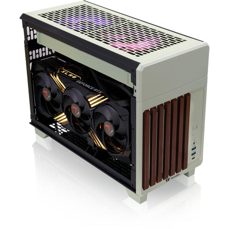 Thermaltake tr100 ws custodia mini tower verde matcha (verde chiaro | 2x USB-A | 1x USB-C)
