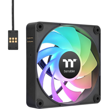 Thermaltake CT120 EX Ventola di raffreddamento per PC con sincronizzazione ARGB inversa (pacchetto da 3 ventole) Ventole per case (Nero, 3 pezzi, 120 x 120 x 25 mm, PWM)