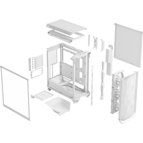 Design frattale meshify 3 custodia midi tower (bianco | 2x USB-A | 1x USB-C | vetro temperato)