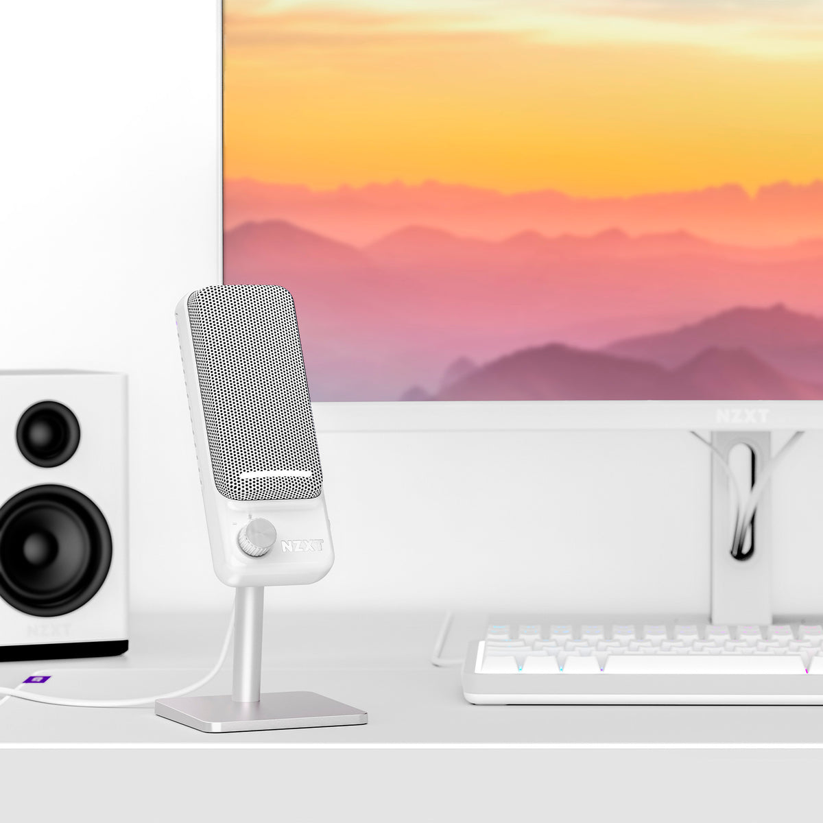 Microfono Nzxt Capsule Elite (bianco, RGB, USB-C)
