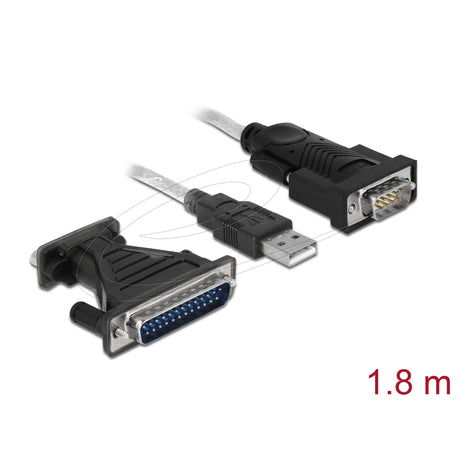 Delock adattatore USB 2.0 tipo a > 1 x seriale db9 rs-232 + adattatore db25 (1,8 metri)