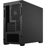 Design frattale pop mini alloggiamento midi tower solido nero silenzioso (nero | 2x USB-A)