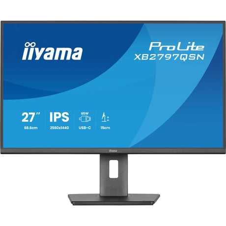 Monitor Iiyama prolite xb2797qsn-b1 27 (nero, 75 Hz, HDMI, porta display, USB-C, LAN, audio)