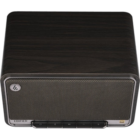 Altoparlante da tavolo wireless Edifier d32 (marrone scuro argento, Bluetooth, Wi-Fi (Apple Airplay), USB-C, AUX)
