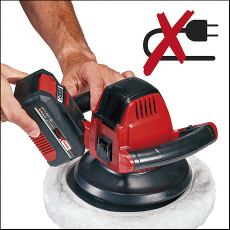 Lucidatrice a batteria Einhell ce-cb 18 254 li solo - power x-change - 18 v li-ion - 2.500 t min - ø254 mm - incl. 2x panni per lucidatura (1x tessuto, 1x sintetico) - escl. batteria e caricabatterie