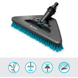 Gardena cleansystem manico spazzola hard flex, spazzola per superfici più grandi e dure spazzola per lavaggio (grigio turchese, 18814-20)