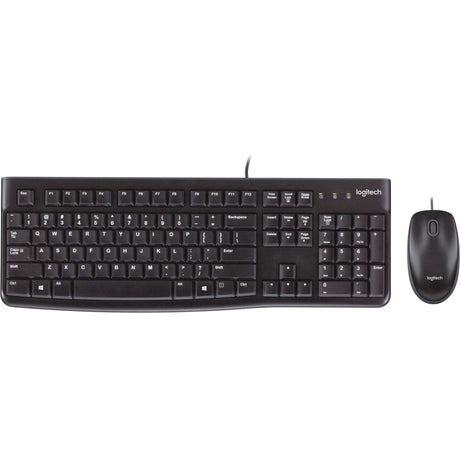 Set desktop Logitech mk120 (nero, layout eu (qwerty), cupola in gomma)