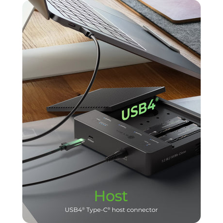 Icy box ib-4013mcl-c4 Duplicatore USB4® a 4 alloggiamenti (cloni 1:3) docking station (nero)