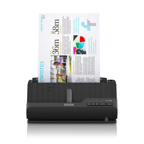 Scanner per documenti formato A4 compatto Epson es-c320w con connettività Wi-Fi e u-path (nero, a4, a5, a6, b5)