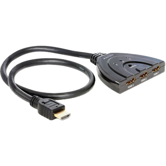 Delock HDMI 3 > 1 interruttore Interruttore HDMI (nero, 60 centimetri)