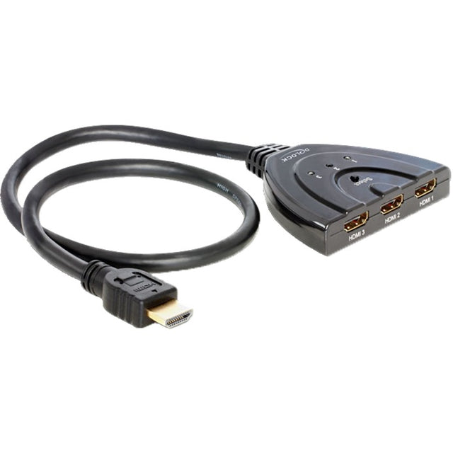 Delock HDMI 3 > 1 interruttore Interruttore HDMI (nero, 60 centimetri)