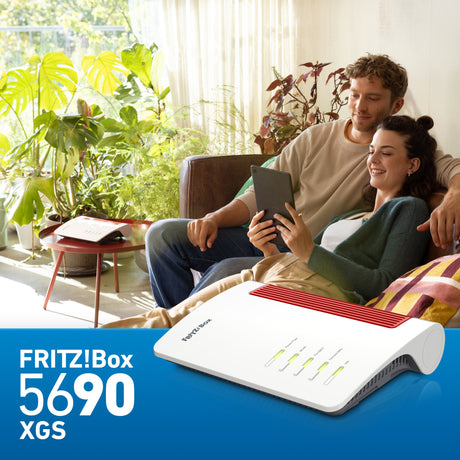 Fritz! router in fibra ottica internazionale box 5690 xgs edition (bianco rosso, mesh wi-fi, 10 gbit s)