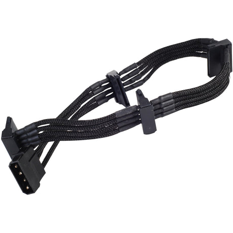 Adattatore Silverstone Molex a 4 pin > 4x SATA a 15 pin (nero, pp07-btsb)