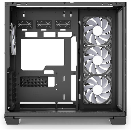 Custodia midi tower Sharkoon in acciaio Shark (nero | 2x USB-A | 1x USB-C | RGB | vetro temperato)