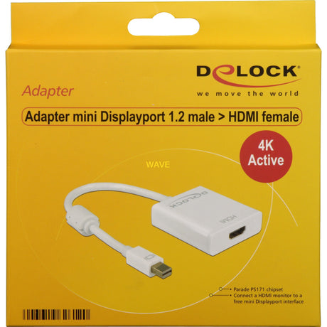 Delock mini displayport > adattatore hdmi (bianco, 0,2 metri, 4k)