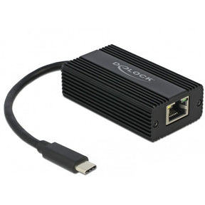 Delock Adattatore LAN USB-C maschio > 2,5 gigabit (nero, 0,135 metri)