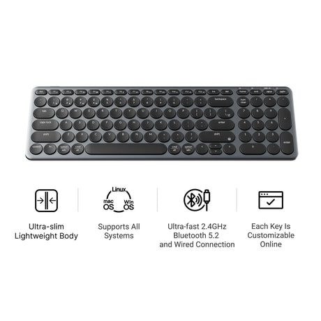 Tastiera Keychron b4 pro-k8 (bianca, layout americano (qwerty), interruttori a forbice, 96%, copritasti in abs, 2,4 ghz | bluetooth | usb)