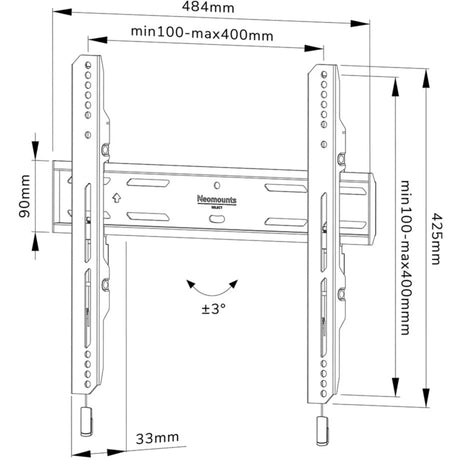 Neomounts seleziona il supporto per montaggio a parete piatto wl30s-850bl14 (nero)