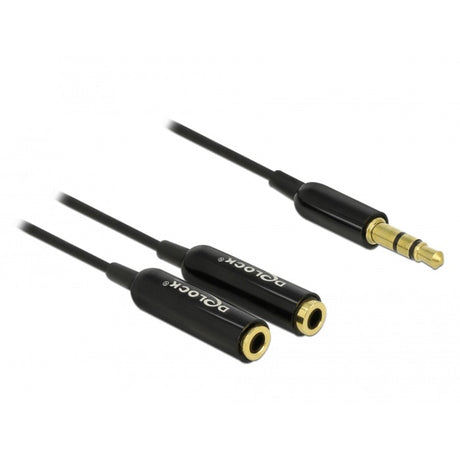 Delock cavo splitter audio jack stereo maschio da 3,5 mm > 2x cavo splitter jack stereo femmina (nero)