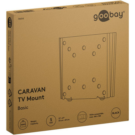 Supporto a parete per TV Goobay per caravan fisso/i, montaggio a parete da 13 a 27 pollici (nero)