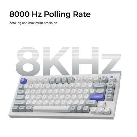 Tastiera Keychron q1 he 8k con interruttore magnetico (bianca, layout us (qwerty), lime ultraveloce, 75%, rgb, hot swap, 8k)