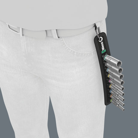 Wera belt a deep 1 set di bussole, 1 chiave a bussola 4 (nera, 9 pezzi)