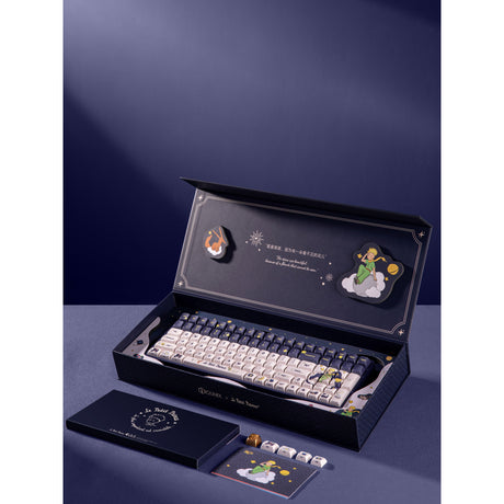 Tastiera da gioco meccanica Iqunix F97 Starry Tryst RGB (blu scuro, layout USA (QWERTY), rosa silenziosa Iqunix, 96%, LED RGB, sostituibile a caldo, PBT, 2,4 GHz | Bluetooth 5.1 | USB-C)