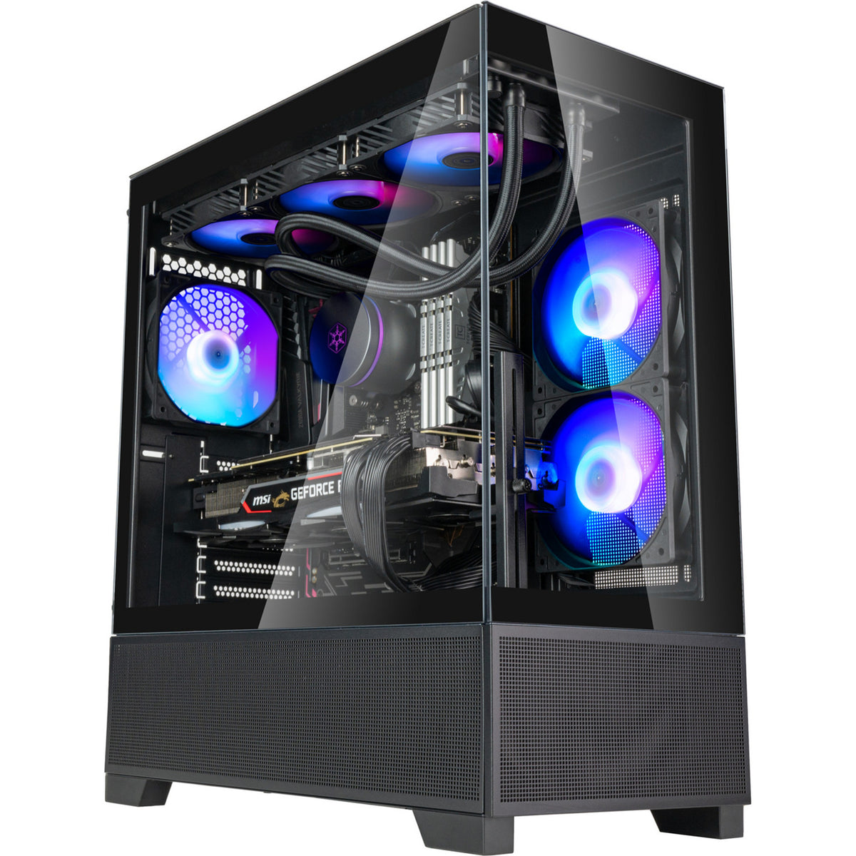 Custodia mini tower Silverstone lucid 05 (nero | 2x USB-A | 1x USB-C | RGB | vetro temperato)