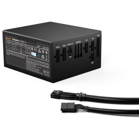 Silenzio! alimentatore dritto power 12 platino modulare da 750 watt (nero, 1x 12v-2x6, 4x pcie)