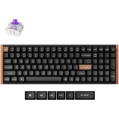 Tastiera meccanica Keychron k4 he-f1 edizione speciale (nera, layout americano (qwerty), nebulosa magnetica a doppio binario gateron, 96%, copritasti osa double-shot, hot swap, bluetooth | usb-c | 2,4 ghz)