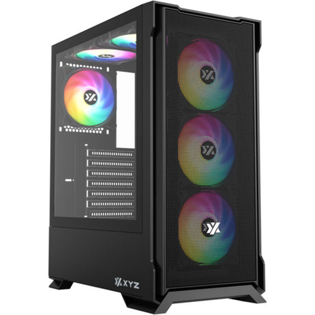 Xyz PC Gear Airone 300-X Mesh Midi Tower Custodia (Nero | 1x USB-A | 1x USB-C | Vetro temperato)