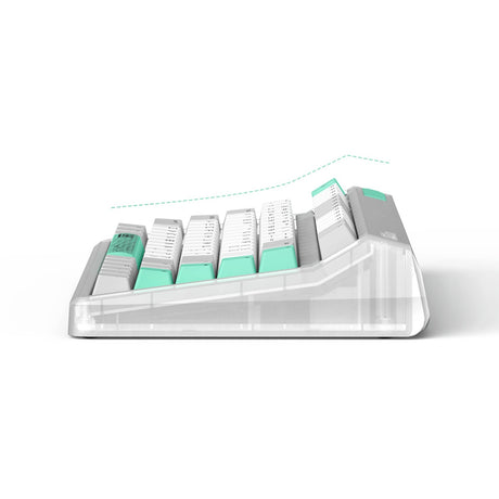 Tastiera meccanica wireless Iqunix OG80 wormhole (grigia, layout USA (QWERTY), Cherry MX Brown, 80% (TKL), LED RGB, sostituibile a caldo, PBT, 2,4 GHz | Bluetooth 5.1 | USB-C)