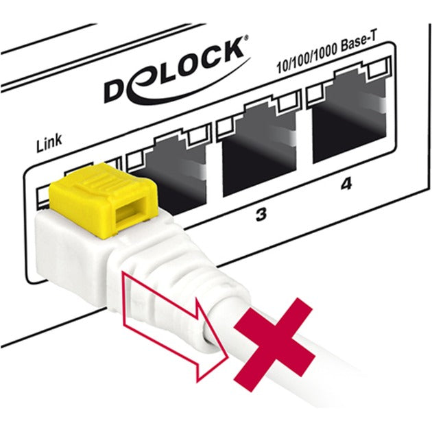 Cavo patch Delock s stp, rj-45 sicuro con cat.6a (bianco, 85330, 0,5 metri)