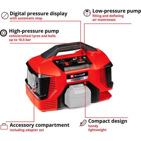 Compressore a batteria Einhell pressoto 18 21 li solo - power