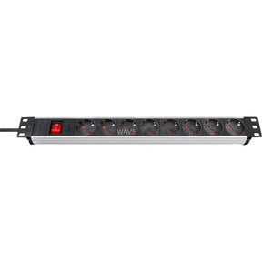 Presa Brennerstuhl premium-line technic alu 19 8x (alluminio nero, 1390007018, per 8 spine)