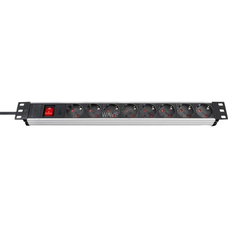 Presa Brennerstuhl premium-line technic alu 19 8x (alluminio nero, 1390007018, per 8 spine)